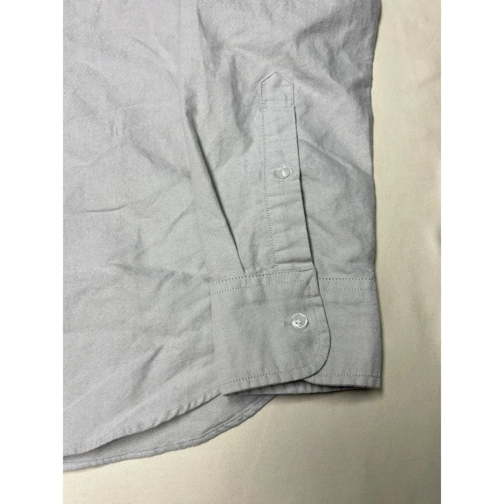 NWT J.Crew Flex Oxford Slim Fit Shirt Mens M Grey Long Sleeve Button Down H4726